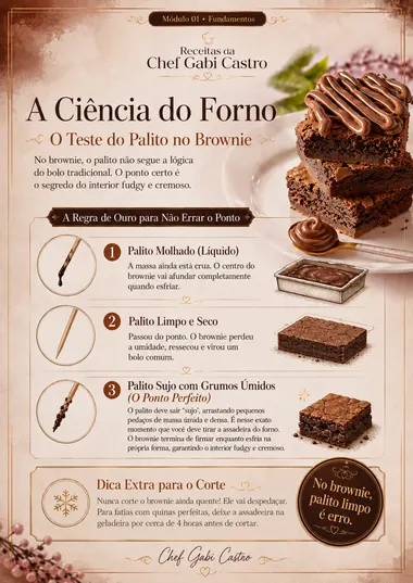 Guia do ponto certo do brownie no forno