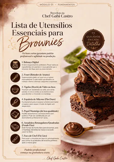 Lista de utensílios essenciais para brownies